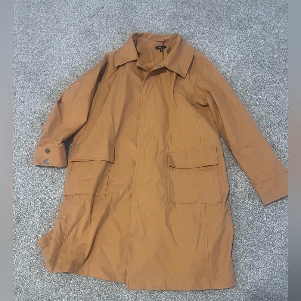 Universal Standard Tan Nanotex Trench Coat S Oversize Water Resistant